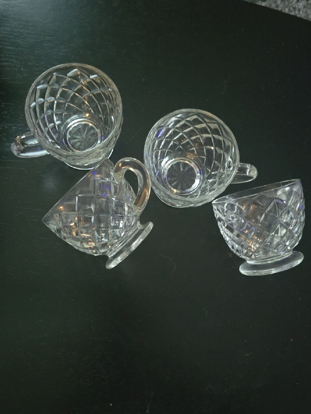 Clear Cut Glass Demitasse Cups - Set of 4